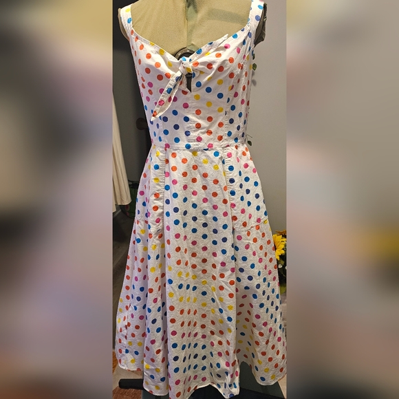 Dipping Dot Coco, Color Me Courtney Polka Dots, Sleeveless Dress Sz 6 - Picture 12 of 12